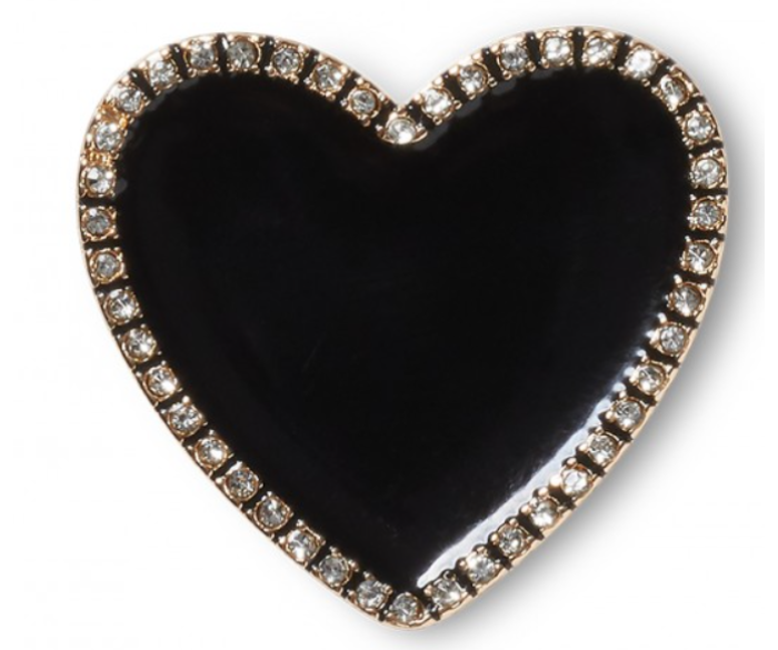 BLACK HEART WITH GOLD OUTLINE