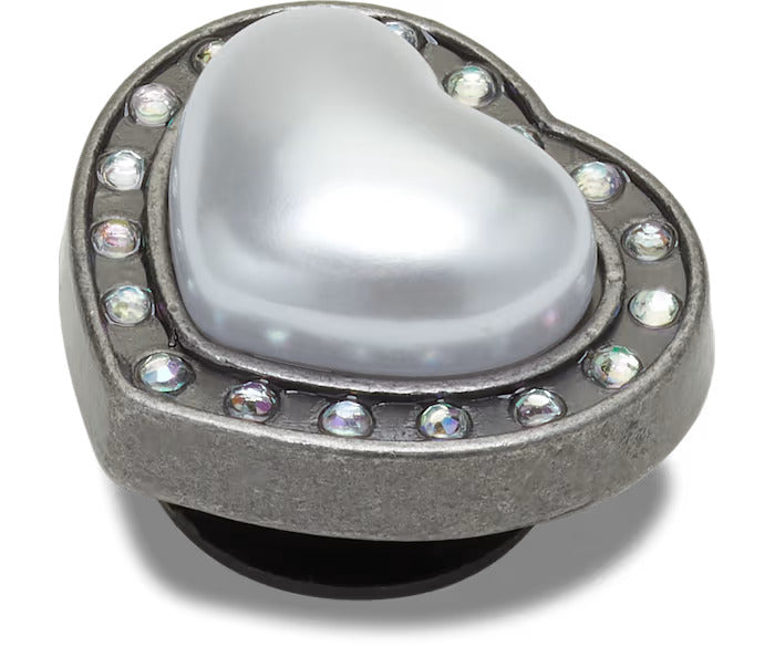 Silver Pearl Heart Gem