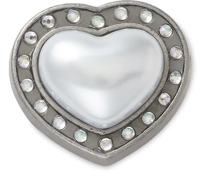 Silver Pearl Heart Gem